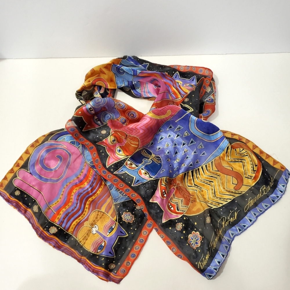 Laurel Burch - Feline Family Portrait - Silk Scarf